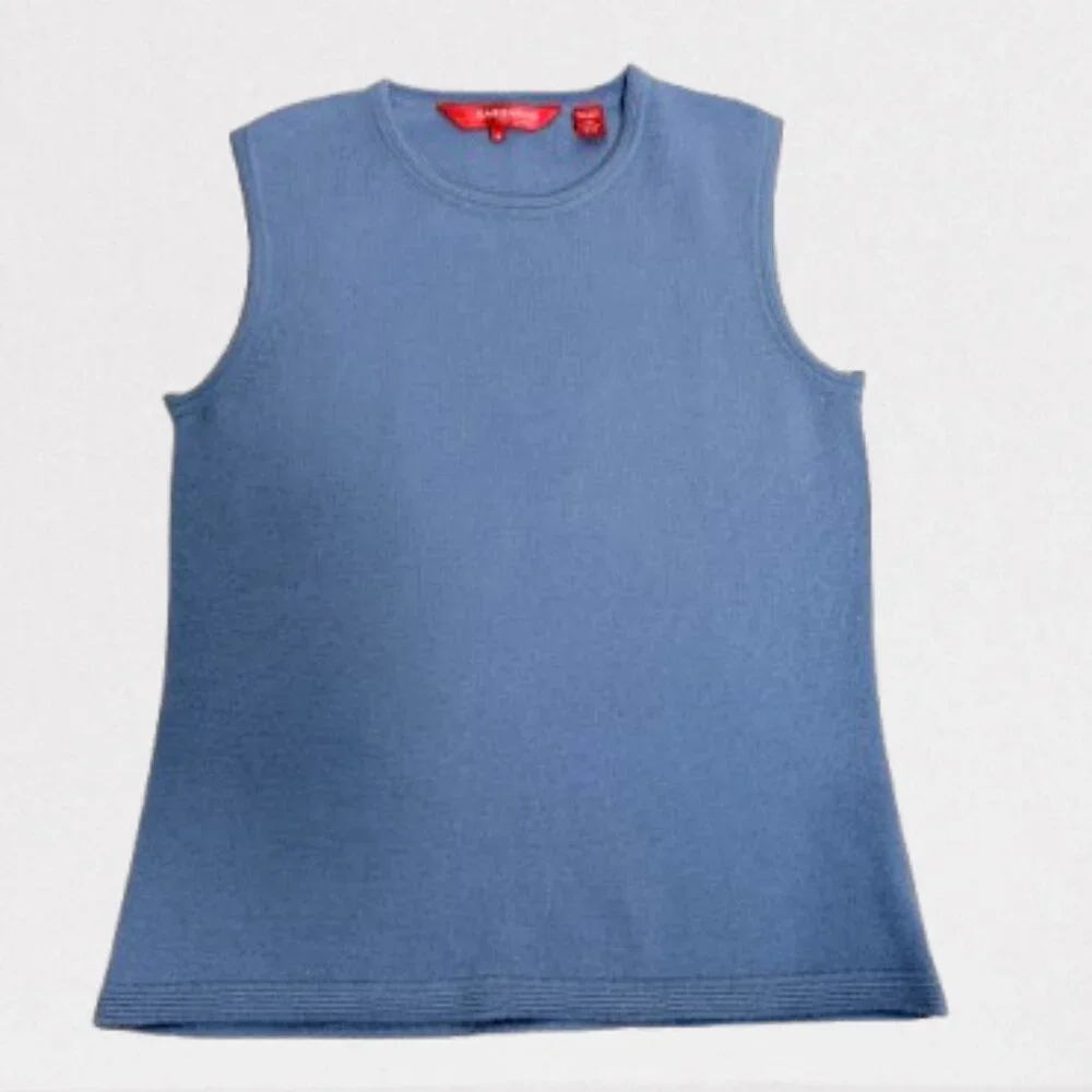 Fifth Avenue NWOT 100% Cashmere Basic Tank Top Size M Smoky Blue